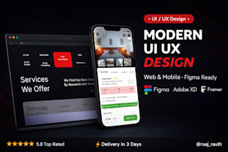 a modern and user friendly UI UX for  web  and  mobile