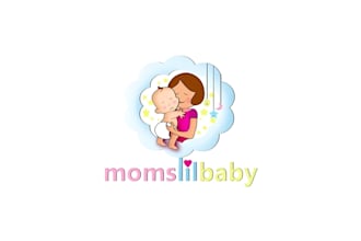 do modern minimalist daycare, kids, baby mom and childcare logo design