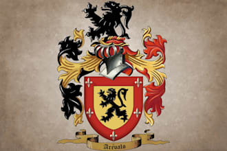 design luxury bishop crest, church seal family crest coat of arms logo