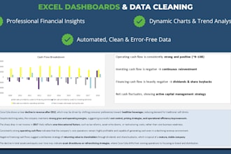 do excel data cleaning and create a professional excel dashboard