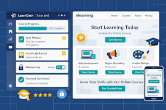 build a professional lms website with learndash or tutor lms