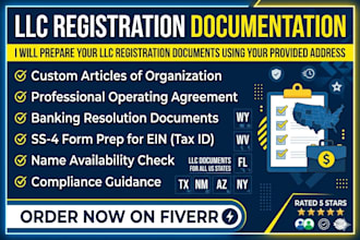 prepare your llc registration documents using your provided address