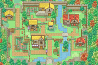 create pokemon style pixel art tileset, gen3, 4, 5, rom hack for 2d rpg games