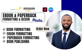 upload, do book formatting and ebook in designrr, google docs, indesign, canva