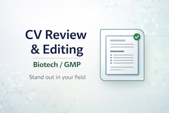 edit your CV for biotech or pharma roles