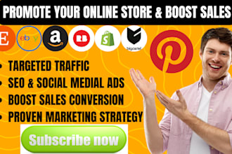 promote shopify etsy redbubble ebay bigcartel gumroad payhip sales traffic