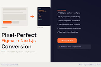 convert your figma design to a pixel perfect nextjs and tailwind CSS website