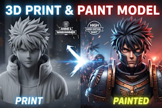 3d print and paint miniature painting 3d resin printing anime figure warhammar