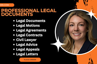 draft legal motions, lawsuits, contracts, legal complaints and legal letters