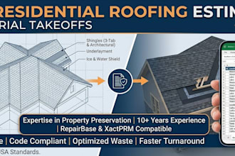provide roofing estimates and material takeoffs