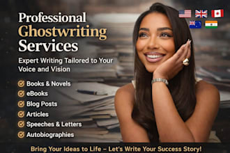 write professional ghostwriting books, ebooks and content