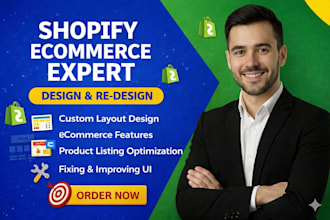 design shopify ecommerce store, layout, features, listings