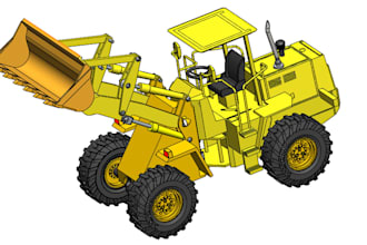 design 3d wheel loader model in solidworks