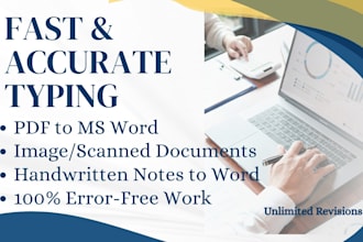 do fast and accurate typing from PDF, image, or handwritten notes