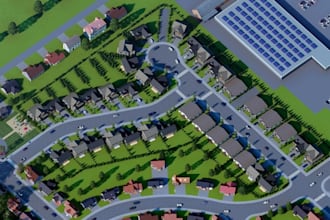 remodel landscape site plan,aerial view,suburban neighborhood layout,city design