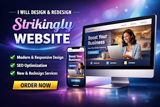 design or redesign a modern strikingly website or landing page with SEO