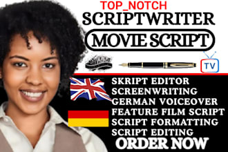 proofread format and edit screenplay feature film script youtube tv script