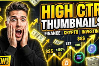 design and redesign youtube thumbnails, banner for finance, crypto, and others