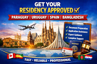 assist with paraguay uruguay spain and bangladesh residency application