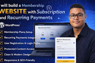 build membership website with subscription and recurring payments