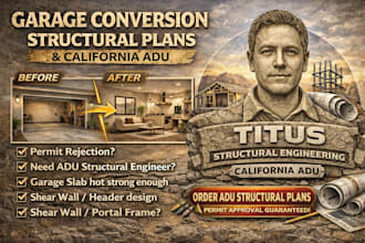 garage conversion structural plans, calculations and permit