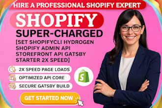 set shopifycli hydrogen shopify admin api storefront API gatsby starter 2x speed