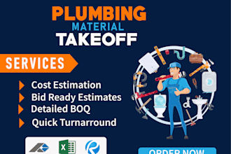 do plumbing takeoff and material cost estimation