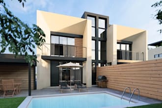 reinvent villa exterior, detached house, outdoor living, courtyard, real estate
