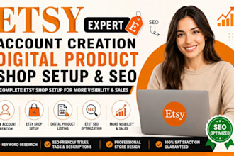 do etsy account creation etsy digital product etsy shop setup etsy seo