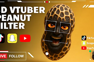 design burnt peanut vtuber avatar with face tracking