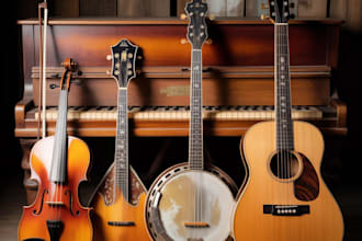record solo fiddle, mandolin, banjo, piano, guitar for country song