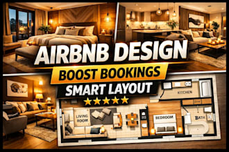design airbnb floor plan, vacation rental, adu layout in florida USA