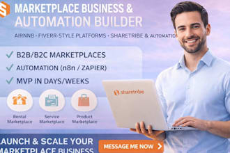 build sharetribe b2b ecommerce marketplace airbnb bubble mvp weweb landing page