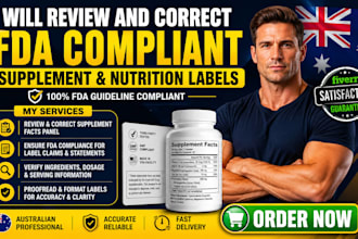 review and correct fda compliant supplement and nutrition labels