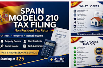 prepare spain non resident tax modelo 210 tax return professionally