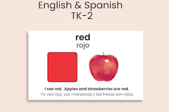 write or review bilingual english and spanish educational content for tk to 2