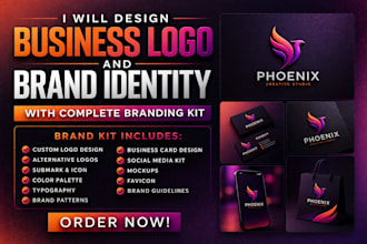 esign business logo and brand identity with complete branding kit