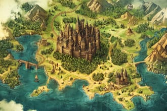 fantasy map illustration for map