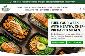 meal prep shopify store food delivery website meal prep website food website