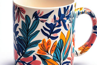 draw coffee mug design, custom mug design