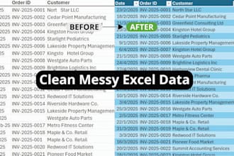 clean and organize your messy excel data