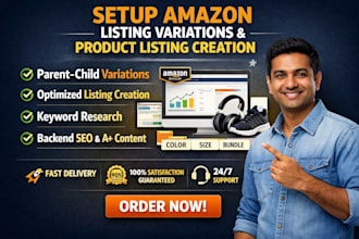 setup amazon listing variation and product listing creation