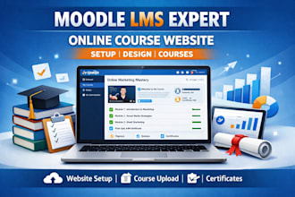 develop moodle, e learning website, create moodle courses, moodle installation