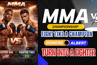 transform your photo into a high quality cinematic MMA fight poster that looks