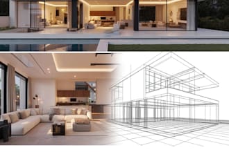 design photorealistic house rendering and walkthrough