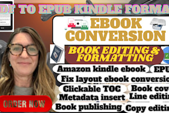 do ebook formatting and conversion from PDF, word, indesign into epub and kindle