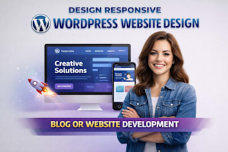 design responsive wordpress website design, blog or website development