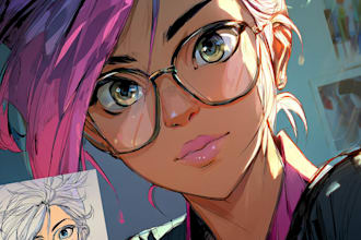 draw your character in cartoonish or marvel or anime style