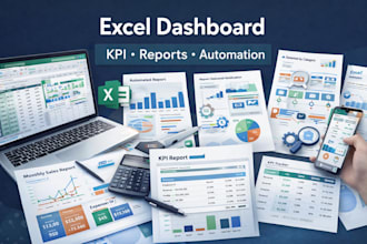 build a custom excel dashboard, KPI dashboard, automated report