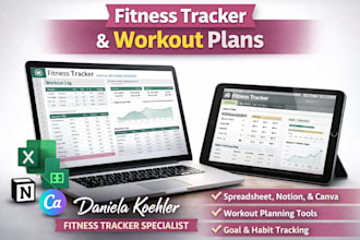 design fitness tracker spreadsheet notion tracker and workout plan